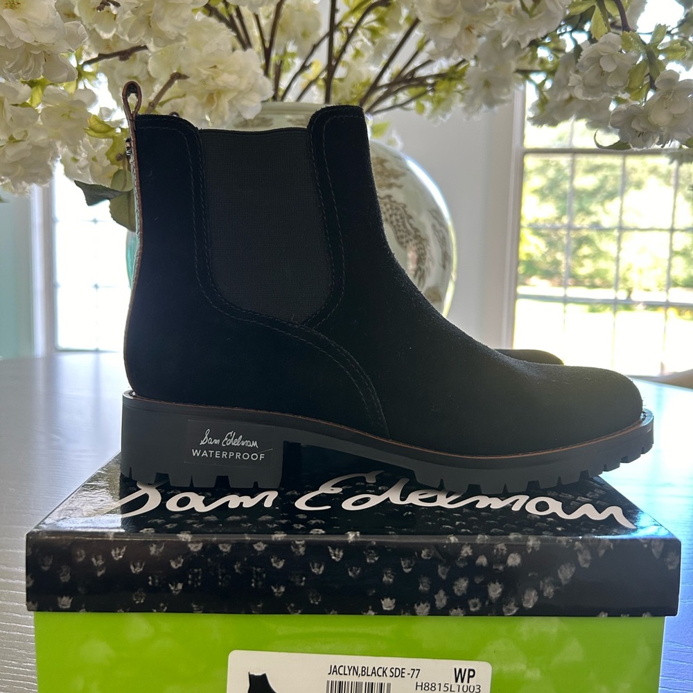 Sam Edelman Jaclyn Black Suede Boots 7.5